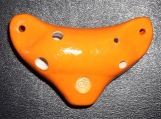 Orange English Ocarina Pendant ~ Soprano F# Vessel Flute