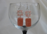 Peach Beaded Dangling Earrings