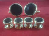 Cufflinks and Studs Genuine ONYX 3 Ring Design