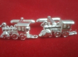  CUFFLINKS GENUINE STERLING SILVER LOCOMOTIVE