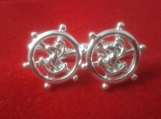  CUFFLINKS  STERLING SILVER SHIPS WHEEL