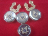 MASONIC BUTTON COVERS (4)