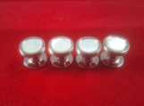 Shirt Studs for Men 3 Ring Design 7 MM Inlaid Pearl Shell