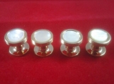 Shirt Studs for Men 3 Ring Genuine 7MM Pearl Shell  