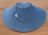 Hematite and Silver Rose Necklace
