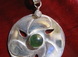 Jade Flower Silver Choker