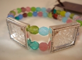 multi spring, 2 frame, picture frame bracelet - 