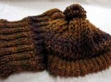 Beautiful Cowl Scarf and Hat set in Browns/Purples
