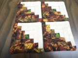 Quilted Autumn Log Cabin coasters