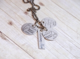 Missionary Mom Brag Necklace with ONE Missionary Name Dates and Country