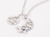 Moon and Back Personalized Necklace with Floating Star