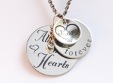 Personalized Memorial Necklace with Heart Circle and Name