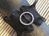 Bracelet- Wire Mesh Bracelet-  CIRCLE  Rhinestone accent