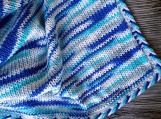 Knitted blanket for a toddler, baby gift, nauitical blue bedding