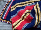 Nautical blanket, READY TO SHIP handmade cotton blanket for boy