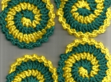  Aqua & Green Pinwheel Coasters 