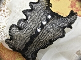 Bracelet-Black Wire mesh with rhinestones