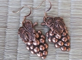 Earrings-Copper Grape cluster 