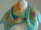 Unique Hand Painted Crepe de Chine Scarf