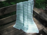  Crochet Baby Blanket Variegated Mint & Blue