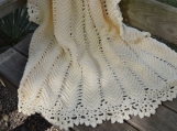 Crochet Lace Afghan Cream