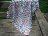 Handmade Crochet Baby Blanket Pink, Blue, Green, White