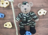 Handmade Teddy Bear Crochet Green Camouflage 