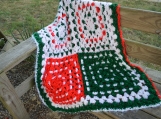 Holiday Granny Square Crochet Afghan