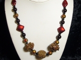 Leather and Carnelian Necklace