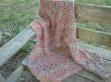 Multi-colored Stripped Crochet Afghan