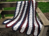 Patriotic Country Red White and Blue Crochet Afghan