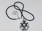 White And Black Stone Cord Necklace