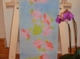  Hand painted Silk Scarf  with flowers