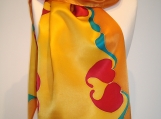 Satin Scarf in vibrant Yellow colors