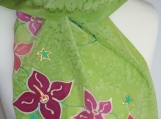 Unique Crepe de Chine Silk Scarf in green