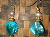 Blue Abalone & Pearl Beaded Set