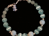Aqua Cats Eye & Opalite Beaded Bracelet
