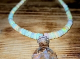 Ethiopian Opal Beaded Necklace with Floating Opals Pendant