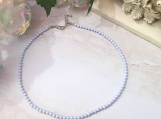 Light Blue Freshwater Pearl Beaded Choker Necklace
