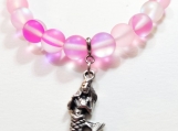 Mermaid Sea Glass Necklace Fuschia Pink
