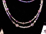 Purple Gold & Silver Necklace and Bracelet set