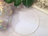 Silver White Freshwater Pearl Beaded Choker Necklace
