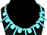 Turquoise Spike & Teardrop Beaded Necklace
