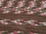 Small brown & pink camouflage striped afghan