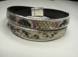 Faux Snakeskin Leather Bracelet