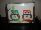 Functional Hand painted owls sitting in a tree 2 slice toaster