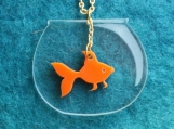 Goldfish Necklace,Animal Necklaces,PlexiglassJewelry,Lasercut Ac