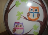 Hand painted owls sitting in a tree toilet seat/standard size