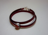 Red Leather Double Wrap Bracelet