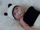 Sweet Little Panda Bear Cocoon and Beanie Set  *Free Shipping*